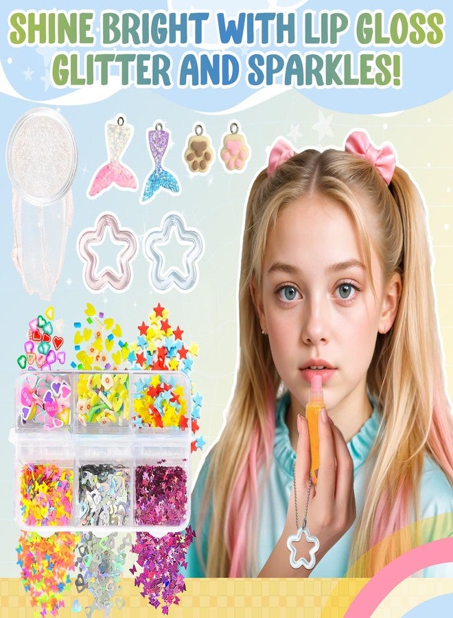 Jcoos Make Your Own Lip Gloss Kit, JCOOS Lip Gloss Making Kit, 94PCS Fun Keychain DIY Lipgloss Sets for Girls, Flavored Moisturizing Glitter Lip Kit, Kids Lip Gloss, Tween Girls Trendy Stuff Christmas Gifts - Image 5